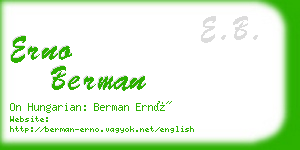 erno berman business card